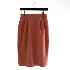 Vintage High Waisted Coral Midi Skirt